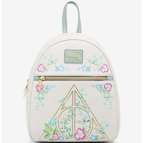 Handbags - Loungefly Harry Potter Deathly Hallows Floral Mini Backpack.From smoke free home